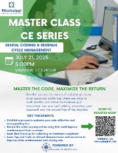 MDA Masterclass CE webinar flyer on revenue cycle July 21, 2025